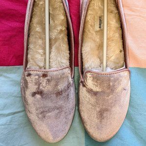 NWT Pink Velvet Birdies Starling Flats